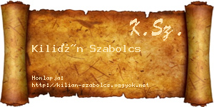 Kilián Szabolcs névjegykártya